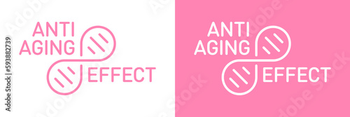 Anti aging formula cosmetics vector badge logo icon