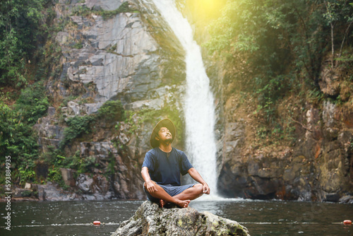 meditation in forest