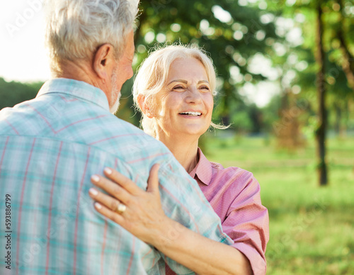 woman man senior couple retirement together elderly hug support love help care friend portrait teamwork active trust social relationship