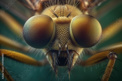 Mosquito closeup. Generate Ai © nsit0108