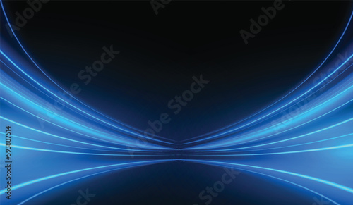 Modern abstract high-speed light motion effect on black background. vector illustration.