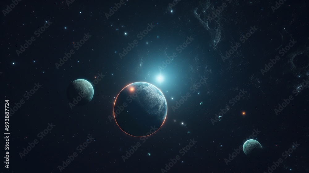 space background. planets and stars in space. generative ai space background. planets and stars in space. generative ai