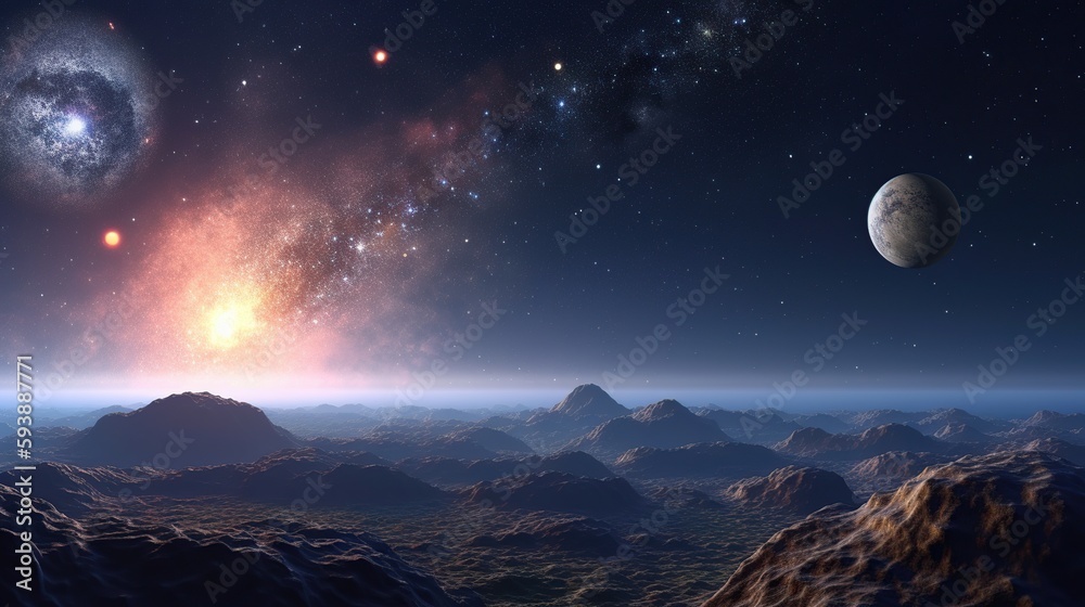 space background. planets and stars in space. generative ai