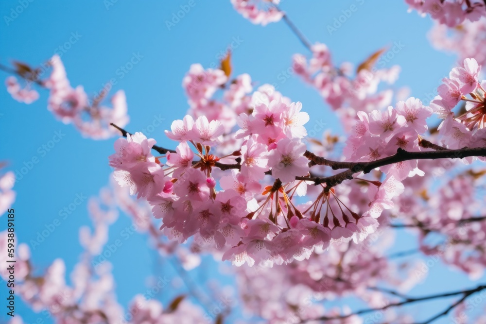 Pink cherry blossom. Generate Ai