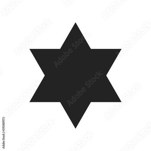Six Pointed Star Jew Religious Flat Symbol Icon