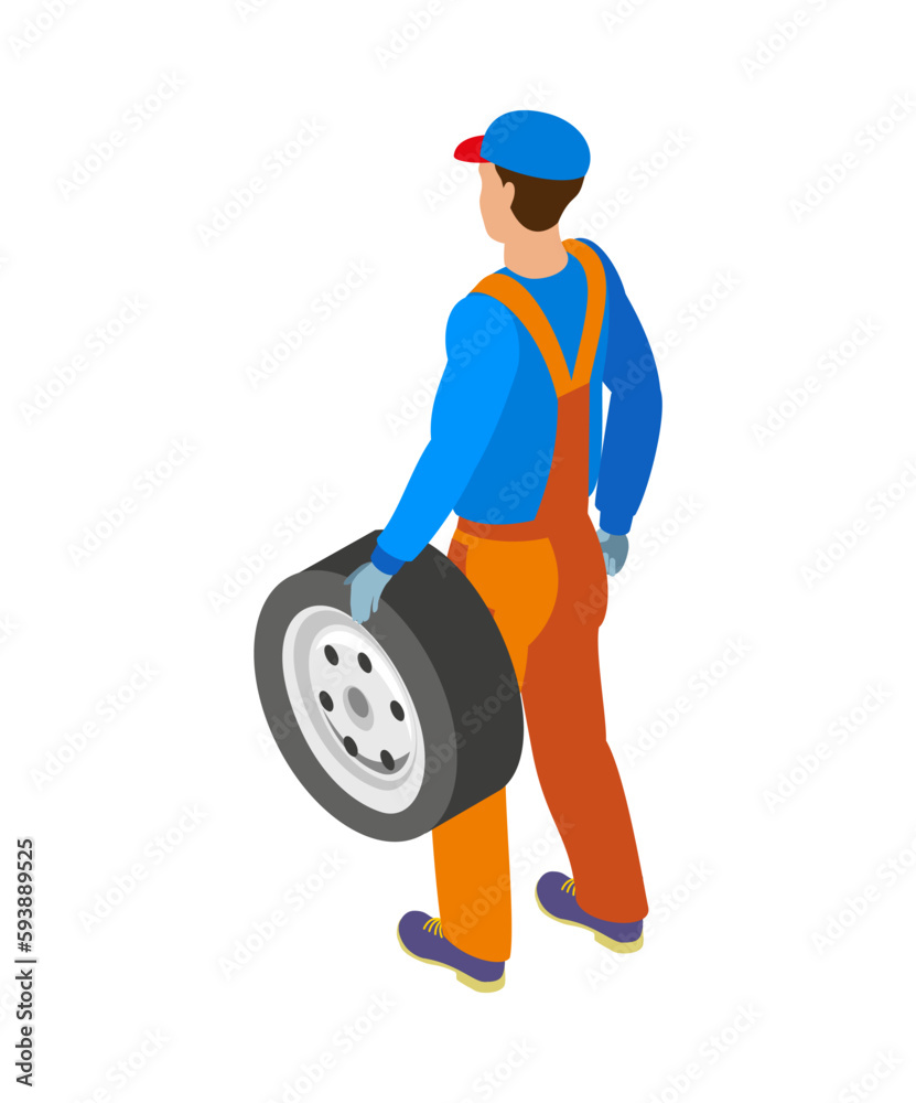 Isometric Mechanic Illustration