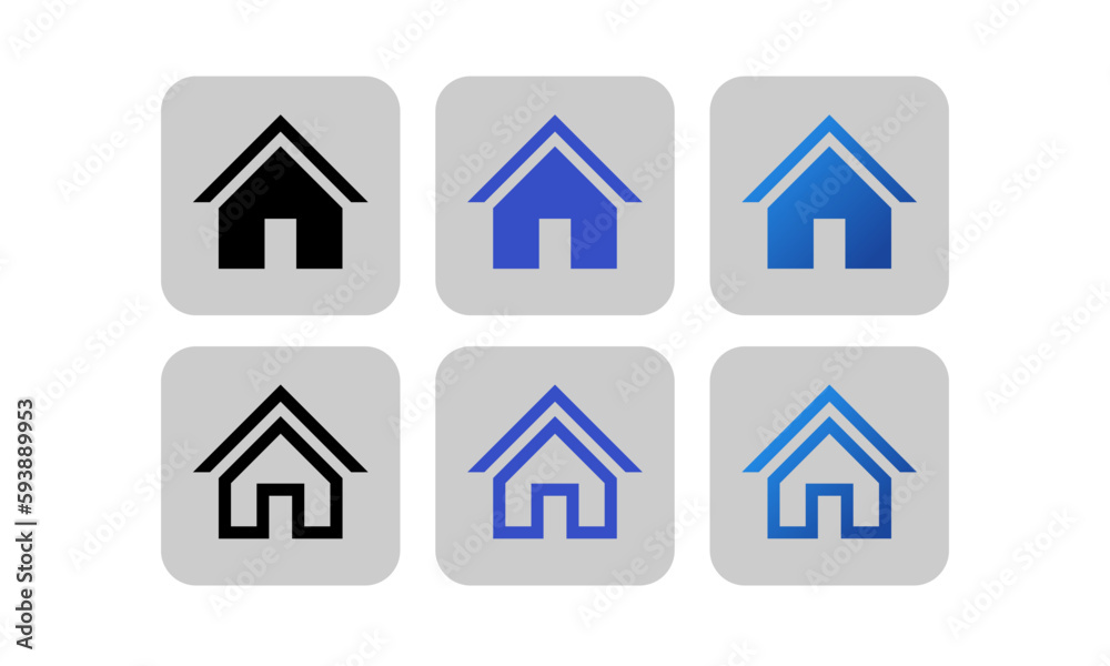 Home Web icons. House symbol button, Simple vector illustration Home Web icons. House symbol button, Simple vector illustration