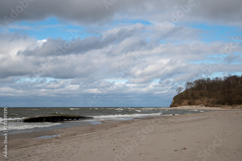 Fototapeta Naklejka Na Ścianę i Meble -  Empty beach on the Baltic Sea