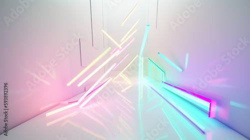 Abstract minimalist geometric, white background 3d render. Generate by ai