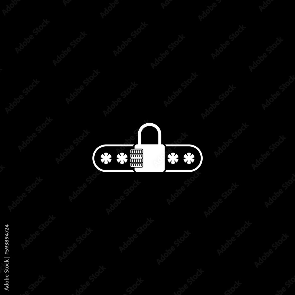 Password protection icon isolated on dark background Password protection icon isolated on dark background