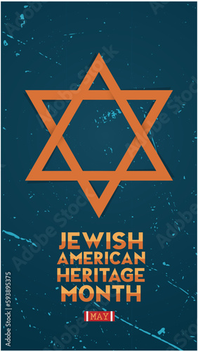 Jewish American Heritage Month in May. Vertical wallpaper poster design vector illustration.