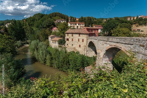 View of Mercatello's village in the Italian region of Marche.