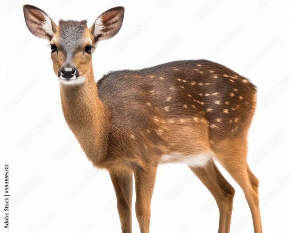 Fototapeta premium photo of bushbuck isolated on white background. Generative AI