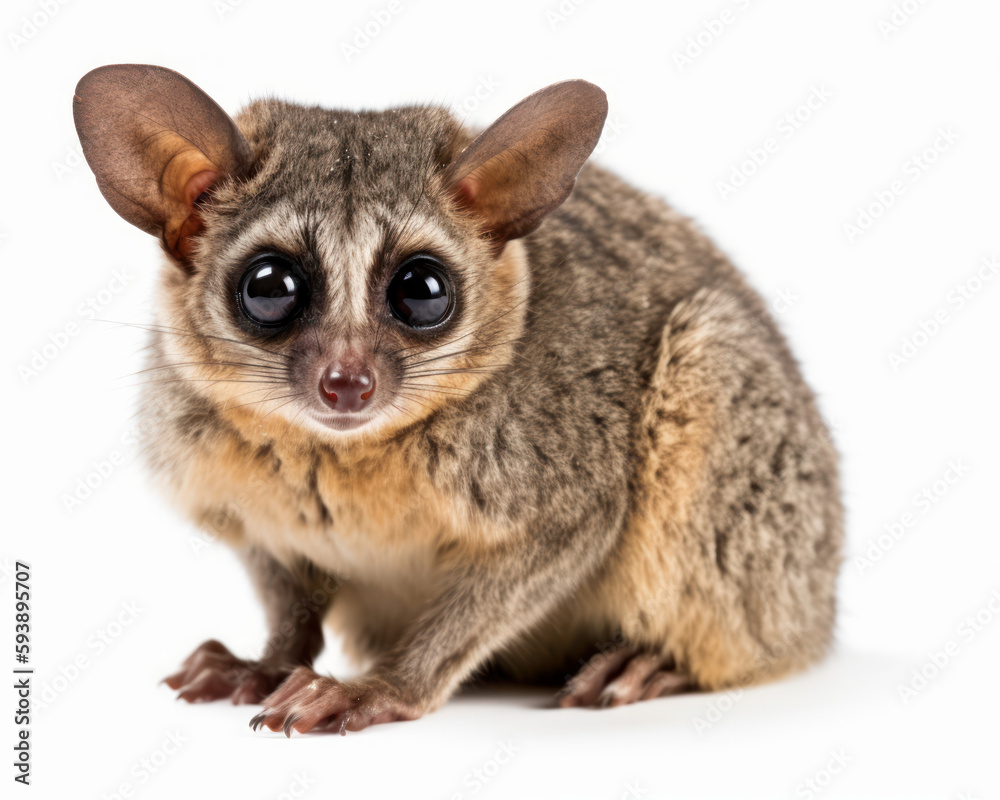 Obraz premium photo of bushbaby isolated on white background. Generative AI
