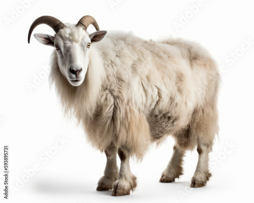 Wallpaper Mural photo of cashmere goat isolated on white background. Generative AI Torontodigital.ca