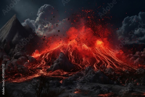 Volcanic eruption. Generate Ai