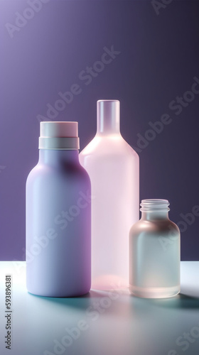 set of cosmetic bottles mockup