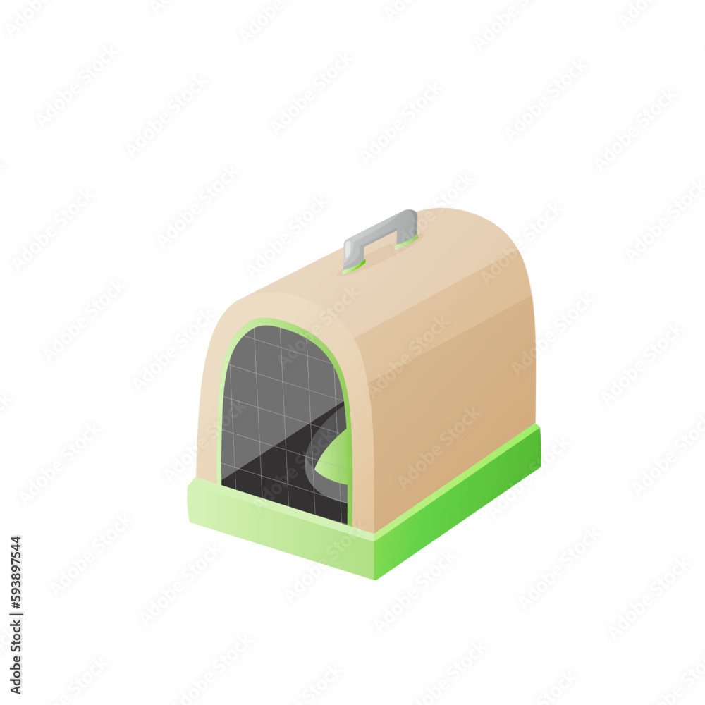 carrier for pets, dogs, cats. Icon in isometric 3d style on a white background. Accessory for pets