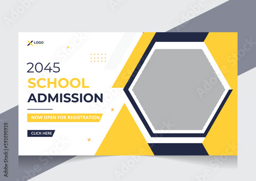 Creative school admission youtube thumbnail and web banner Design template