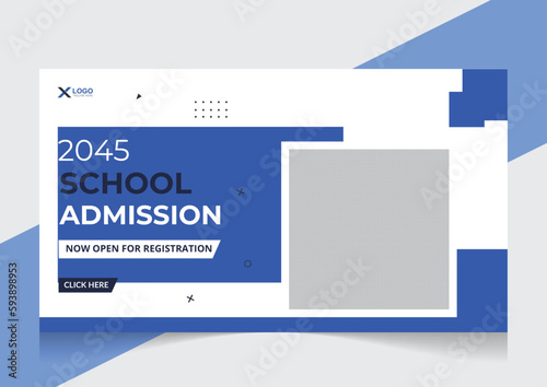 Creative school admission youtube thumbnail and web banner Design template
