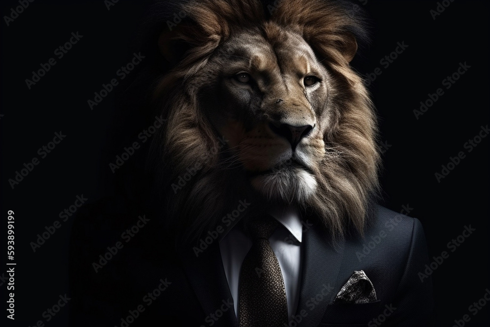 AI generated Animal in formal Suit Portrait