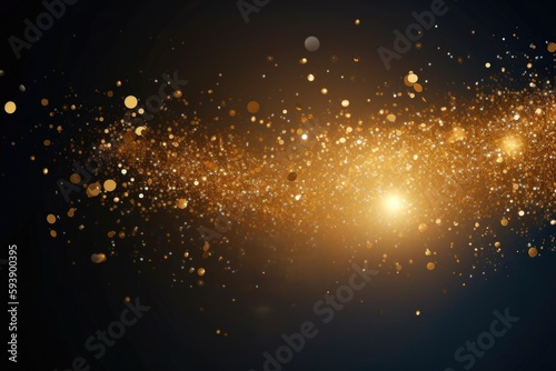 Luxury ambience with golden dust particles and bokeh lighting effects Generative AI Illustration