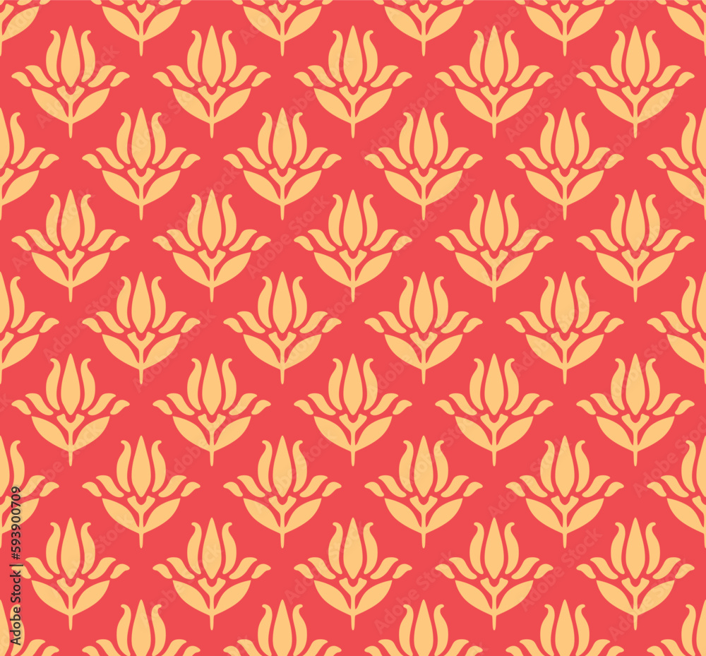 Japanese Flower Bud Motif Vector Seamless Pattern Japanese Flower Bud Motif Vector Seamless Pattern