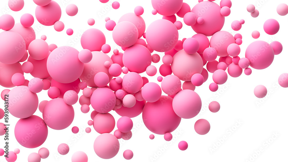 Pink matte soft chaotic balls in different sizes isolated on transparent background. Abstract composition with pink random flying spheres. PNG file Pink matte soft chaotic balls in different sizes isolated on transparent background. Abstract composition with pink random flying spheres. PNG file