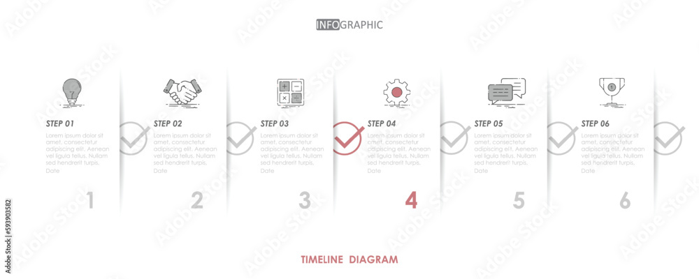 timeline diagram abstract element project week Infographic template for ...