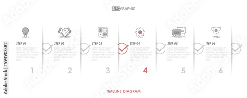 timeline diagram abstract element project week Infographic template for business. 6 step modern finance workflow Timeline diagram with presentation vector timeline roadmap infographic.