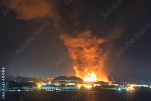 Scary huge fire of fuel tanks in the port of matanzas  cuba