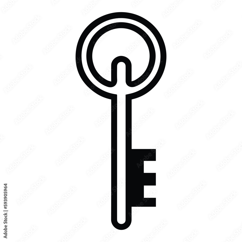 Key Flat Icon Isolated On White Background Key Flat Icon Isolated On White Background