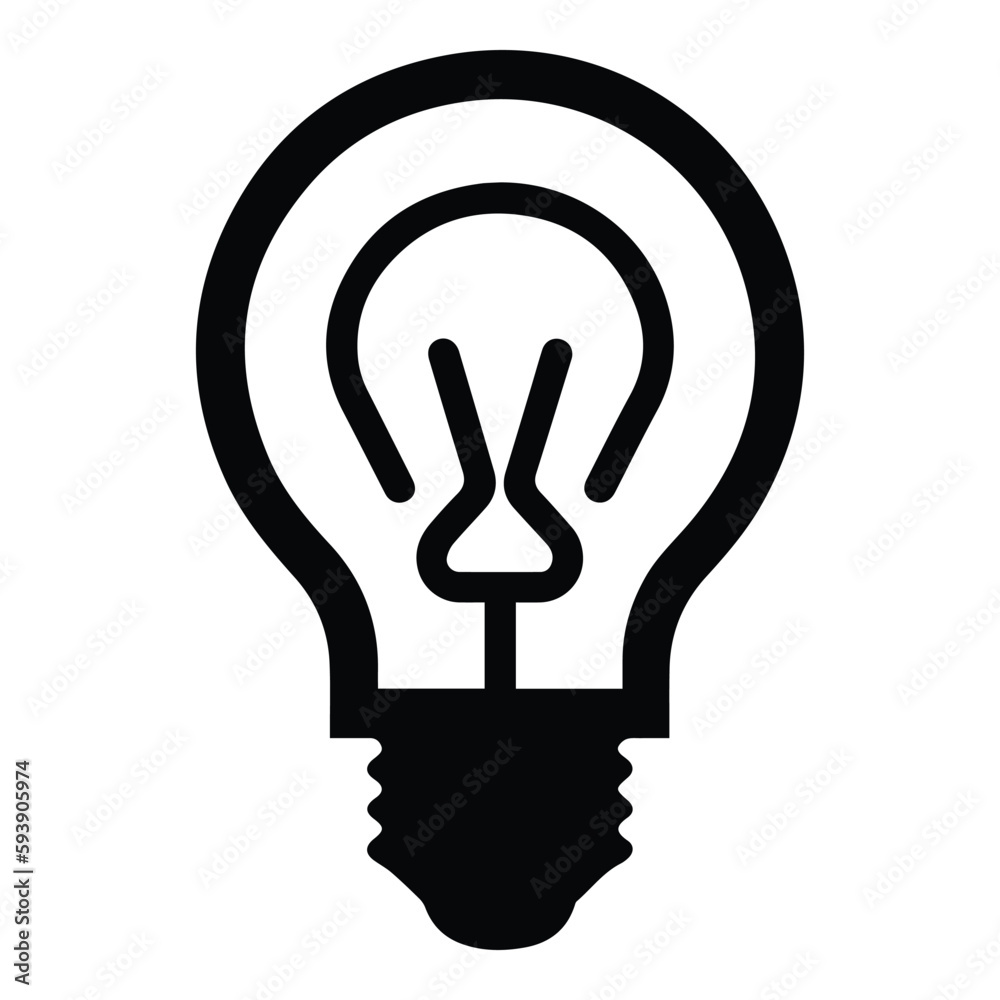 Lightbulb Flat Icon Isolated On White Background Lightbulb Flat Icon Isolated On White Background