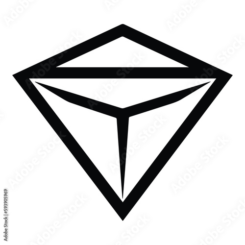 Diamond Gem Flat Icon Isolated On White Background