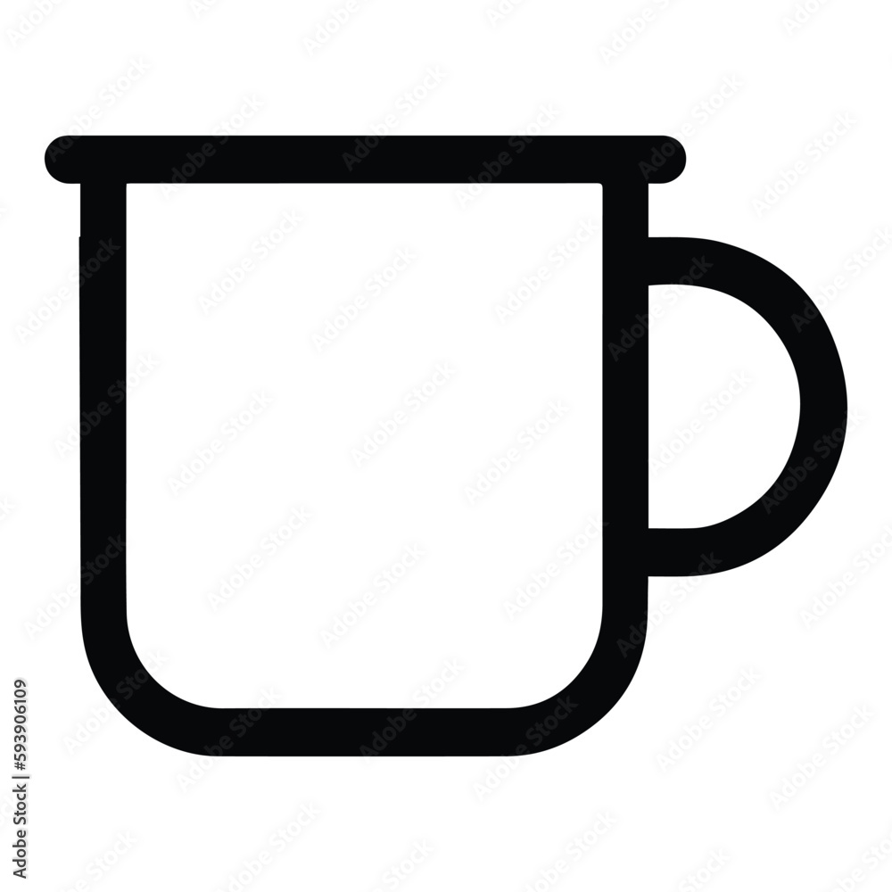Mug Flat Icon Isolated On White Background Mug Flat Icon Isolated On White Background