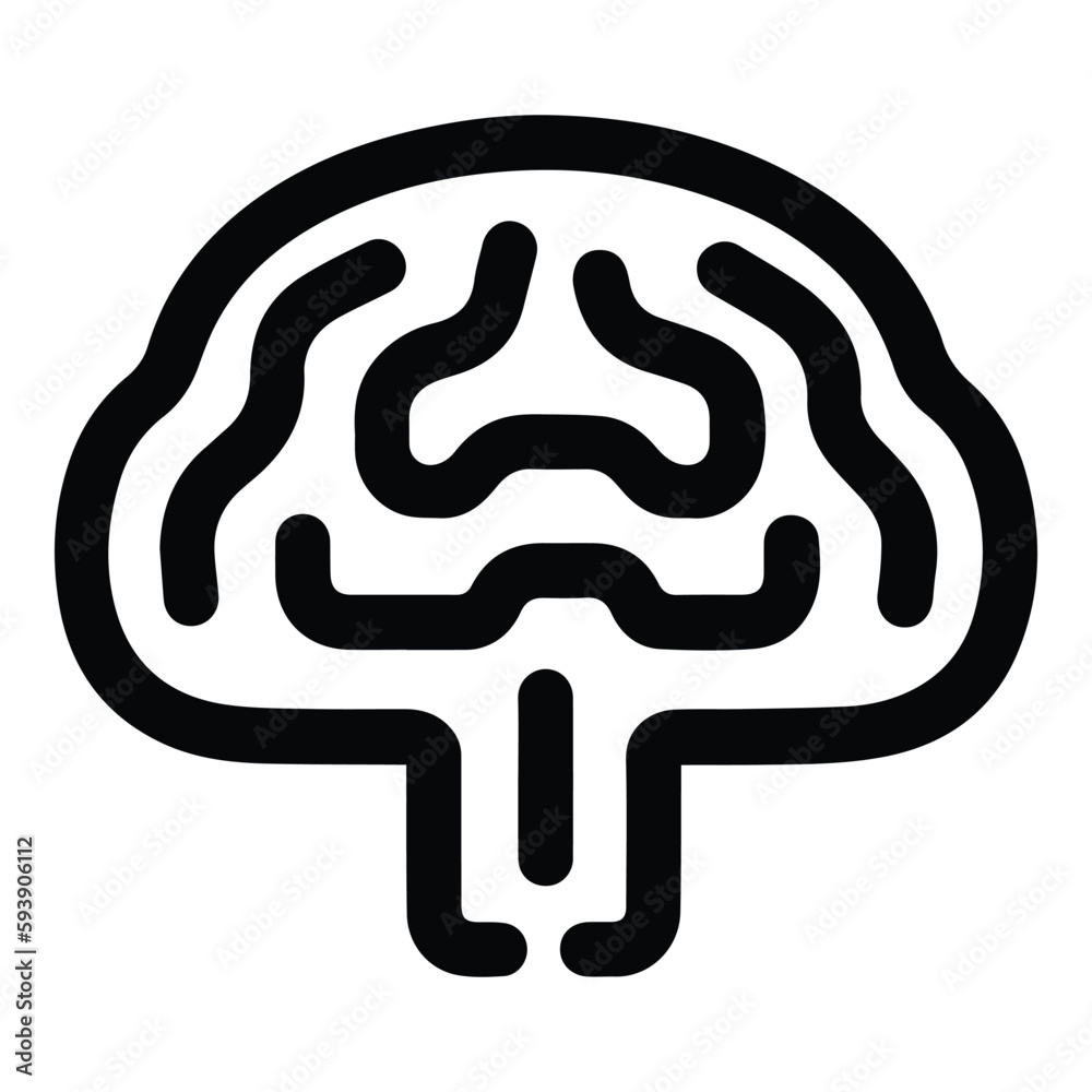 Brain Flat Icon Isolated On White Background