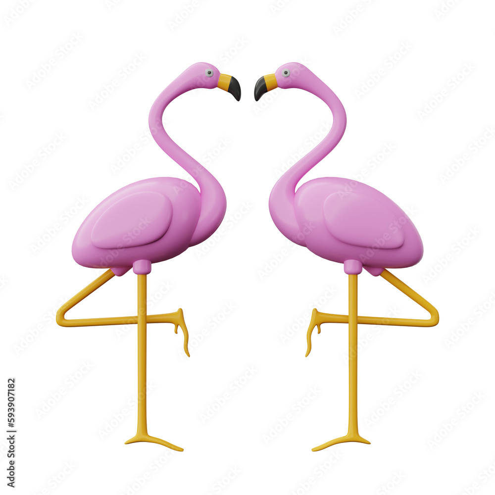 Fototapeta premium flamingo 3d illustration