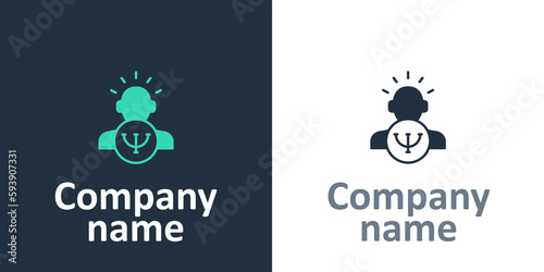 Logotype Psychology icon isolated on white background. Psi symbol. Mental health concept, psychoanalysis analysis and psychotherapy. Logo design template element. Vector