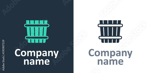 Logotype Sauna bucket icon isolated on white background. Logo design template element. Vector