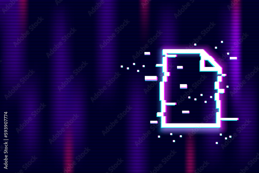 Vector of a file in glitch art style. Technology concept. Vector of a file in glitch art style. Technology concept.