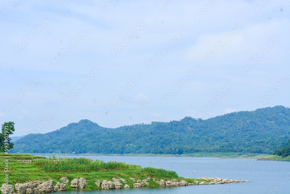 Photo of a waterscape in a village in Indonesia Photo of a waterscape in a village in Indonesia