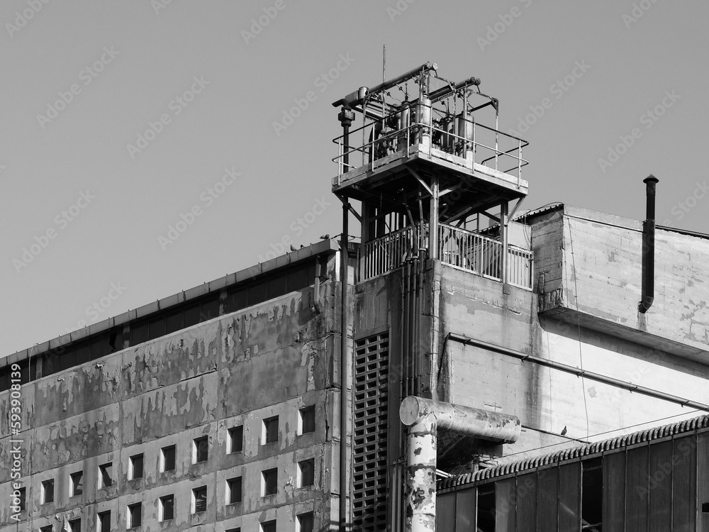 abandoned factory ruins in black and white abandoned factory ruins in black and white