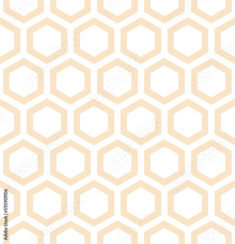 A peach and cream wallpaper with a light brown hexagon pattern