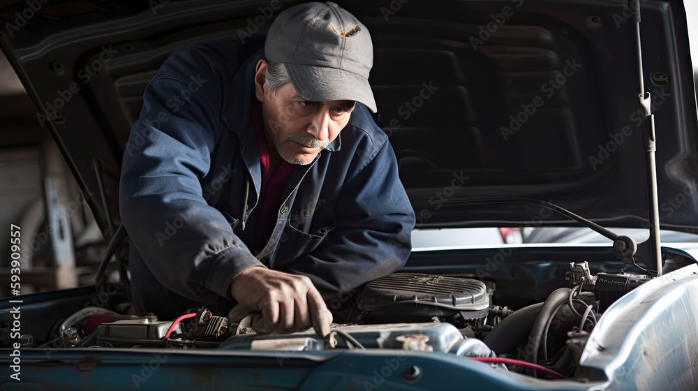 mechanic changing engine, ai generative mechanic changing engine, ai generative