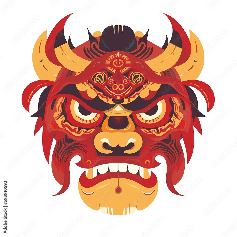 Demon face character illustration, generative ai Demon face character illustration, generative ai