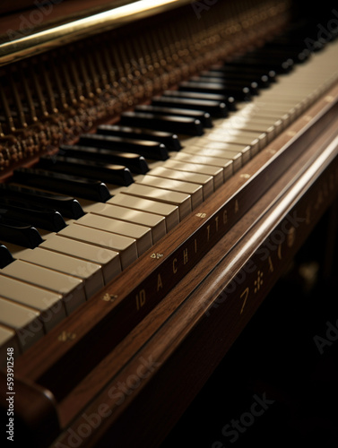 Close up of a piano