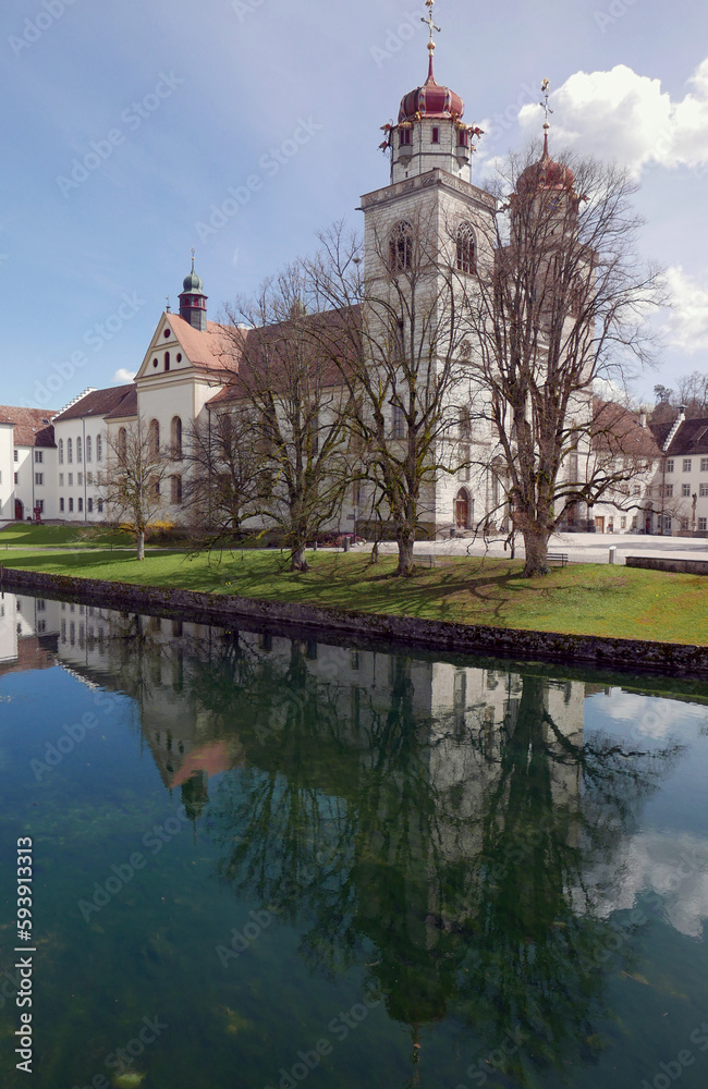 Rheinau Abbey exterior, Swiss landmark