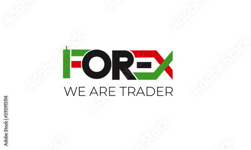 Logo candlestick trading chart analyzing in forex