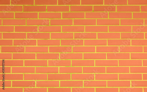 Texture of bright orange brick wall as background