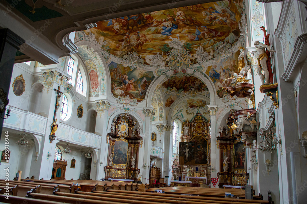 Wolfegg, GERMANY, inside of catholic St. Katharina church of Wolfegg castle